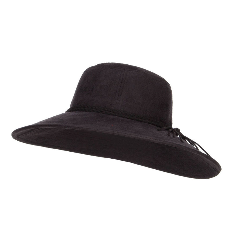 Wide Brim Poly Suede Hat