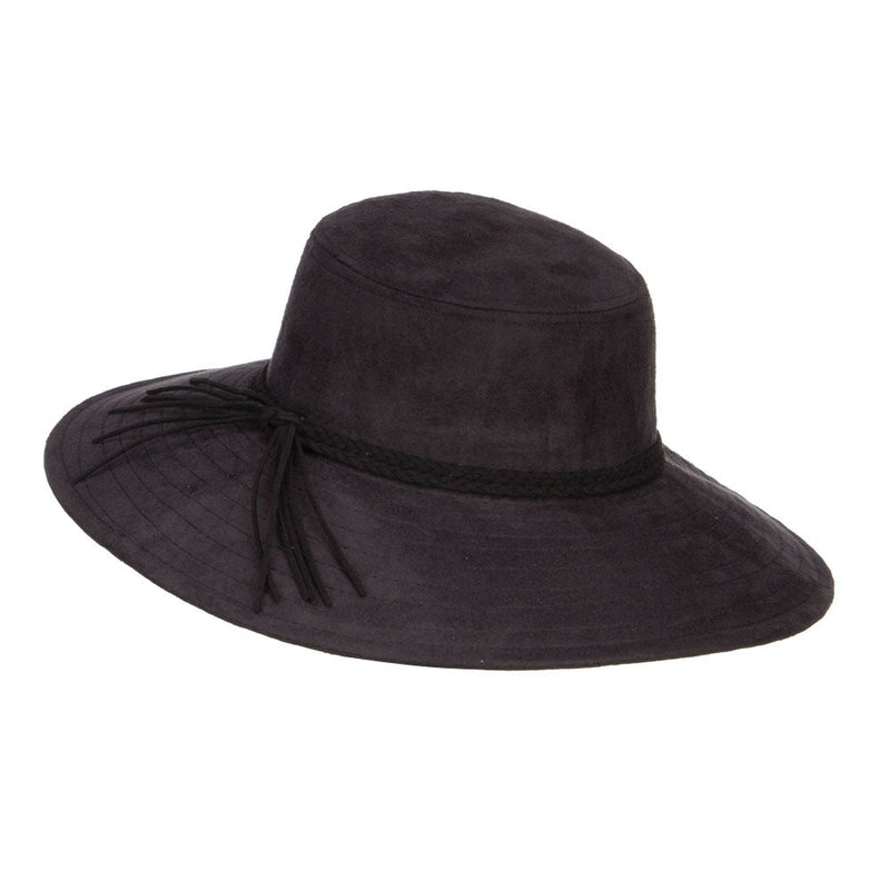 Wide Brim Poly Suede Hat