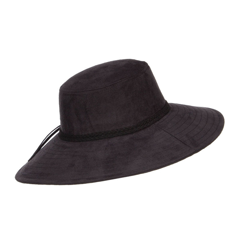 Wide Brim Poly Suede Hat