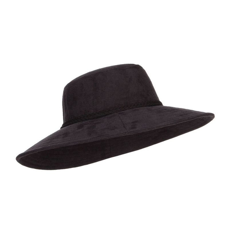 Wide Brim Poly Suede Hat