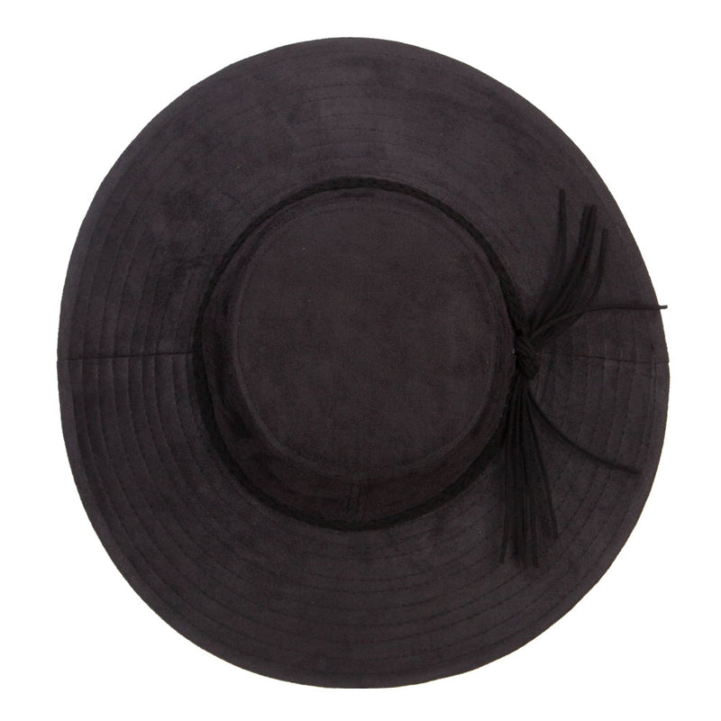 Wide Brim Poly Suede Hat