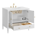 James Martin Myrrin 36" Single Bathroom Vanity, Bright White