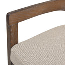 Pyrla 26" Upholstered Counter Stool with Curved Cane Back and Wood Legs
