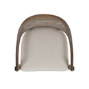 Pyrla 26" Upholstered Counter Stool with Curved Cane Back and Wood Legs