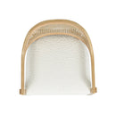 Pyrla 26" Upholstered Counter Stool with Curved Cane Back and Wood Legs