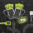 SussexHome Non Skid Washable Beer Bar Decorative Floor Rug 20" x 59" | Black&Green