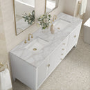 James Martin Myrrin 72" Double Bathroom Vanity, Bright White