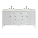 James Martin Myrrin 60" Double Bathroom Vanity, Bright White
