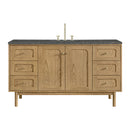 James Martin Laurent 60" Dual Mount Single Bathroom Vanity, Light Natural Oak
