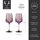 Reserve Nouveau Crystal Wine Glasses in Violet, Set of 2