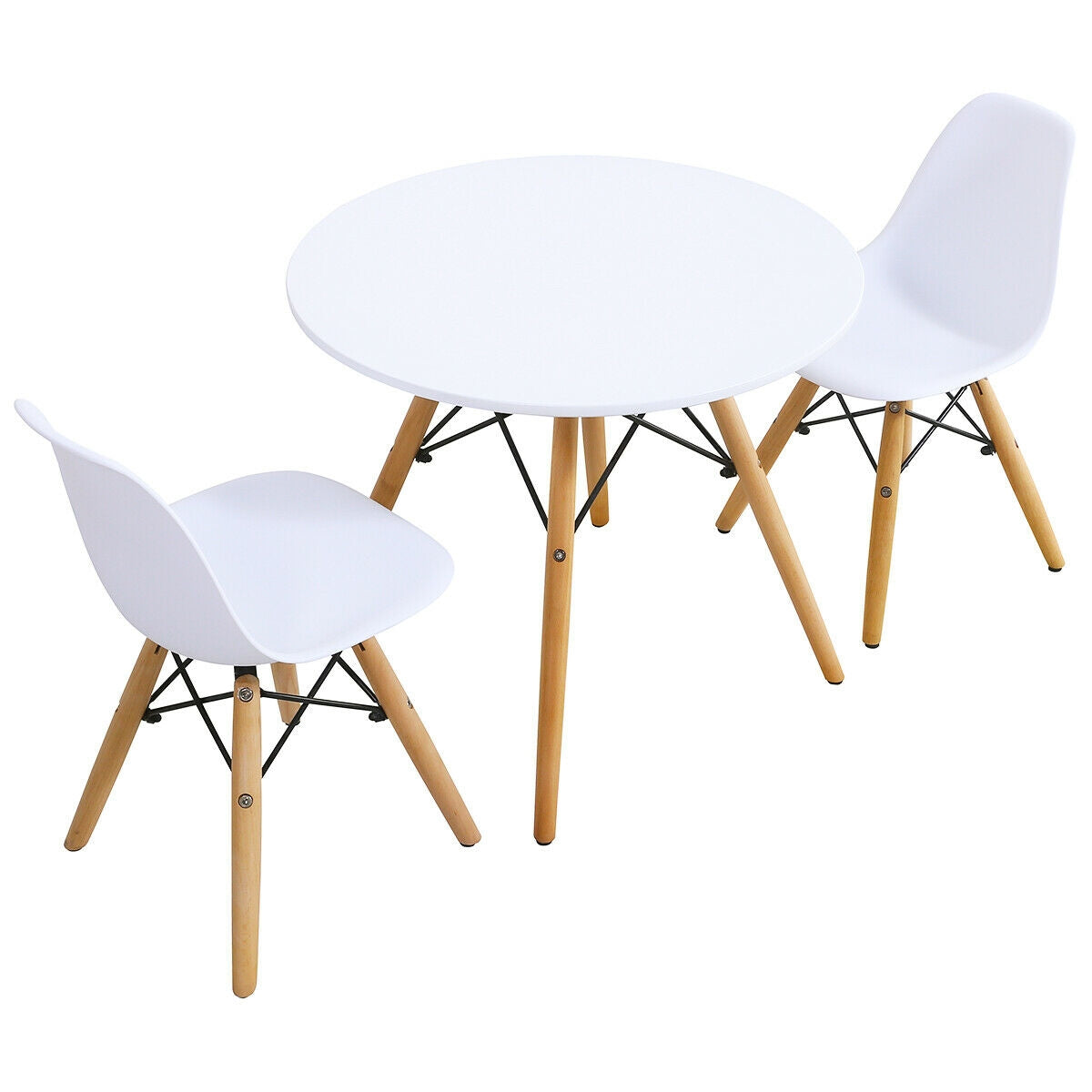 Kid's Modern Dining Table Set with 2 Armless Chairs, photo 3 of 8