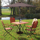 9FT Patio Solar Umbrella LED Patio Market Steel Tilt W/ Crank Outdoor New-Tan by LJGDeals
