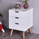 Wood Side End Table Nightstand with 3 Drawers Mid-Century Accent by LJGDeals