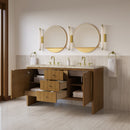 James Martin Hudson 60" Double Bathroom Vanity, Honey Oak