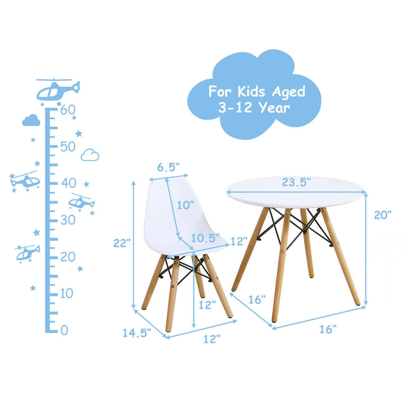Kid's Modern Dining Table Set with 2 Armless Chairs, photo 4 of 8