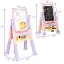 Kids Height Adjustable Double Side Magnetic Art Easel-Purple by LJGDeals