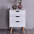 Wood Side End Table Nightstand with 3 Drawers Mid-Century Accent by LJGDeals