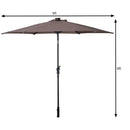 9FT Patio Solar Umbrella LED Patio Market Steel Tilt W/ Crank Outdoor New-Tan by LJGDeals