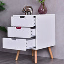 Wood Side End Table Nightstand with 3 Drawers Mid-Century Accent by LJGDeals