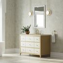 James Martin Celeste 48" Single Bathroom Vanity, Sunwashed Oak with Embossed Shagreen Drawer Fronts