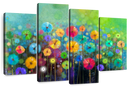 Rainbow Flowers Wall Art