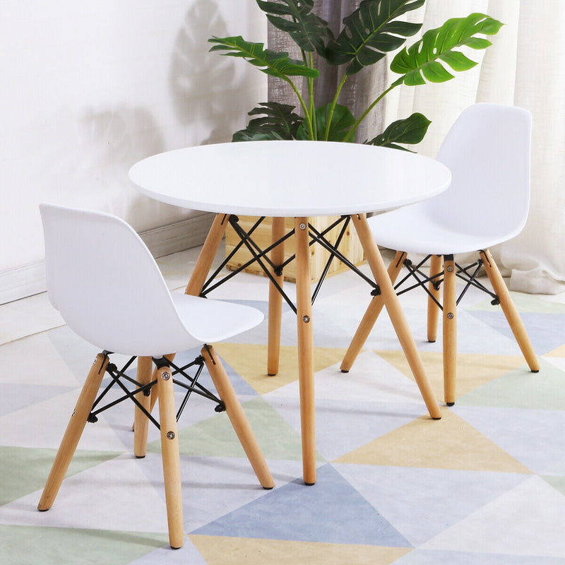 Kid's Modern Dining Table Set with 2 Armless Chairs, photo 8 of 8