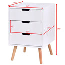 Wood Side End Table Nightstand with 3 Drawers Mid-Century Accent by LJGDeals