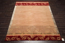 8' x 10' Hand Knotted Superfine Wool & Silk Tibetan Oriental Area Rug Tan