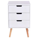 Wood Side End Table Nightstand with 3 Drawers Mid-Century Accent by LJGDeals
