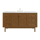 James Martin Laurent 60" Dual Mount Single Bathroom Vanity, Honey Oak