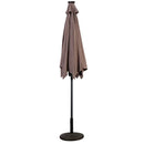 9FT Patio Solar Umbrella LED Patio Market Steel Tilt W/ Crank Outdoor New-Tan by LJGDeals