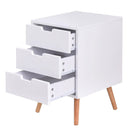 Wood Side End Table Nightstand with 3 Drawers Mid-Century Accent by LJGDeals