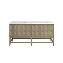 James Martin Emmeline 72" Double Bathroom Vanity, Pebble Oak