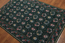 4'x6' Hand Woven French Aubusson Needlepoint wool Oriental area rug Green