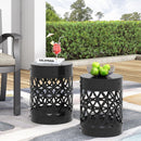 Outdoor Delight Powder-Coated Iron End Table, Set of 2