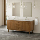 James Martin Laurent 72" Dual Mount Double Bathroom Vanity, Honey Oak