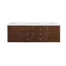 James Martin Amberly 72" Dual Mount Double Bathroom Vanity, Mid-Century Walnut