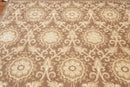 6' x 9' Hand Knotted Damask Wool & Bamboo Silk Area rug Brown