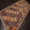5'2" x 12'9" Vintage Hand Woven Southwestern Kilim 100% Wool Area Rug Brown
