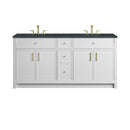 James Martin Bellshire 72" Double Bathroom Vanity, Bright White