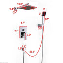8 Inch LED Rainfall Shower head Arm Control Valve Handspray Shower Faucet Set by LJGDeals