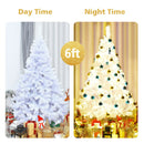 6' / 7.5' / 9' Hinged Artificial Christmas Tree with Metal Stand-6 ft
