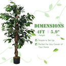 4 Feet In/Outdoor Trunks Artificial Ficus Silk Tree by LJGDeals