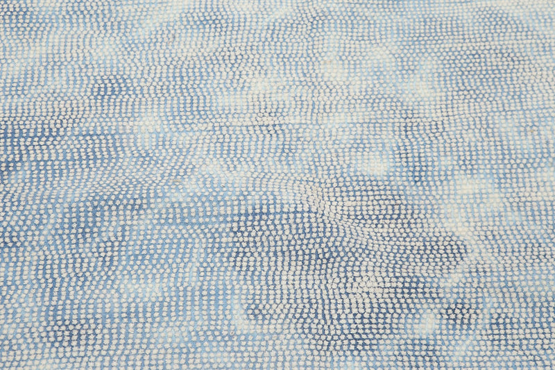 5' x 7' Handmade Graphic Area Rug Contemporary 100% Wool Blue