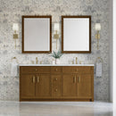 James Martin Bellshire 72" Double Bathroom Vanity, Honey Oak
