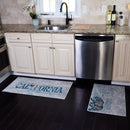 US States California Design Non Skid Washable Kitchen Runner Rugs Set of 2| 44 x 24 and 31.5 x 20 Inches Floor Mats|Blue