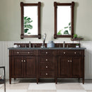 James Martin Brittany 72" Double Bathroom Vanity, Burnished Mahogany