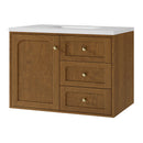 James Martin Laurent 36" Dual Mount Single Bathroom Vanity, Honey Oak