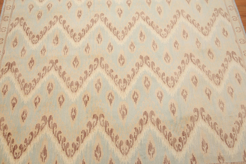 6' x 9' Hand Knotted IKAT Design 100% Area rug Aqua