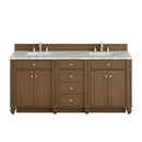 James Martin Bristol 72" Double Bathroom Vanity, Saddle Brown